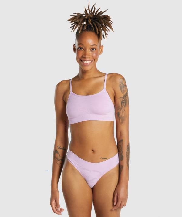 Damske Spodne Pradlo Gymshark Seamless Scoop Neck Bralette Svetlo Ruzove | HM9654782